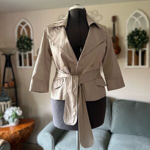 Stylish Women's Beige Belted Blazer